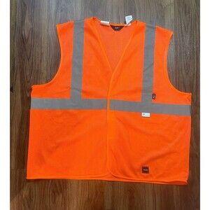 NWOT Walls Men's ANSI 2 High Visibility Hi-Vis Premium Safety Vest Orange Sz 2XL